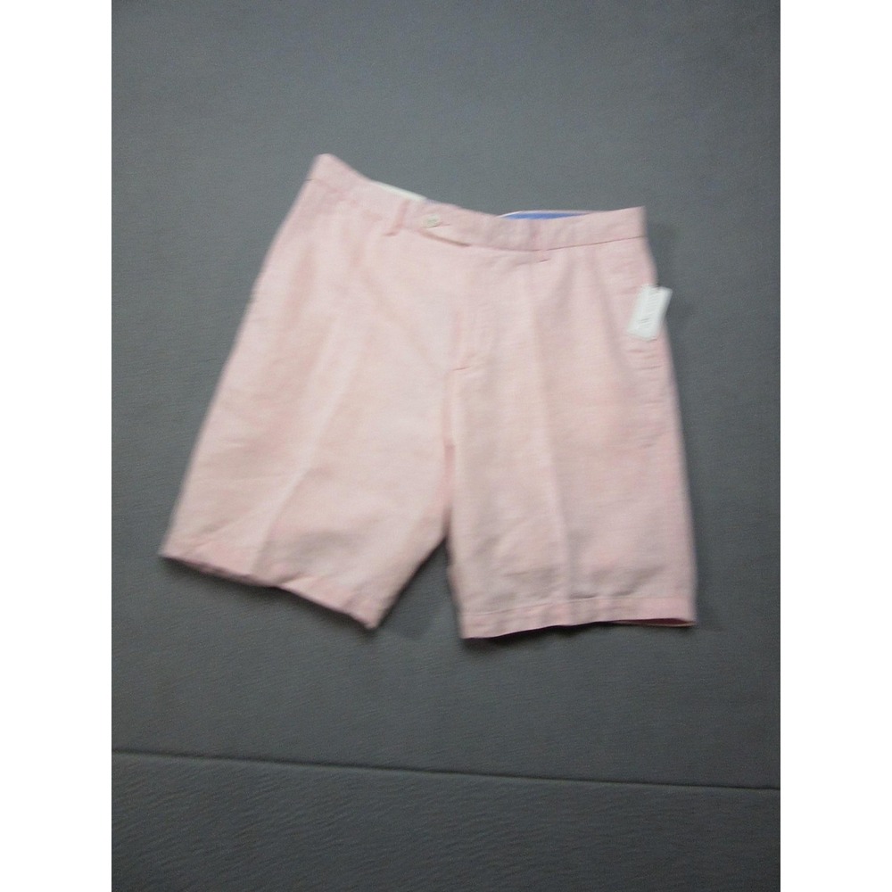 Peter Millar Shorts Mens 34 Pink Linen Chino Casual Golf Cruise Beach Vacation
